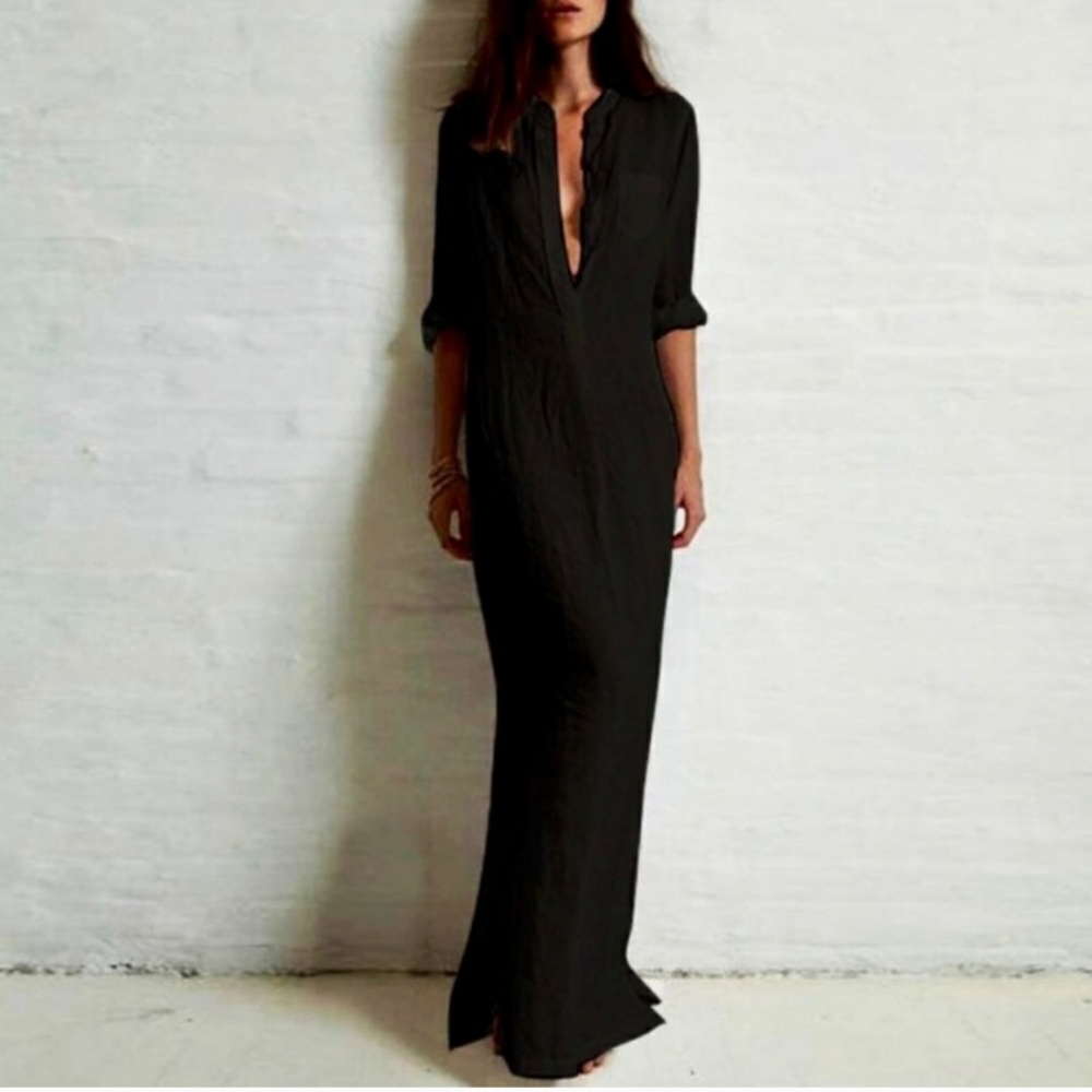 🌺SALE-LAST ONE-Maxi Shirt Dress - Picture 1 of 7